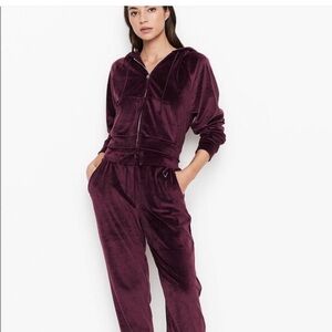 Victoria's Secret Burgundy Velour Tracksuit